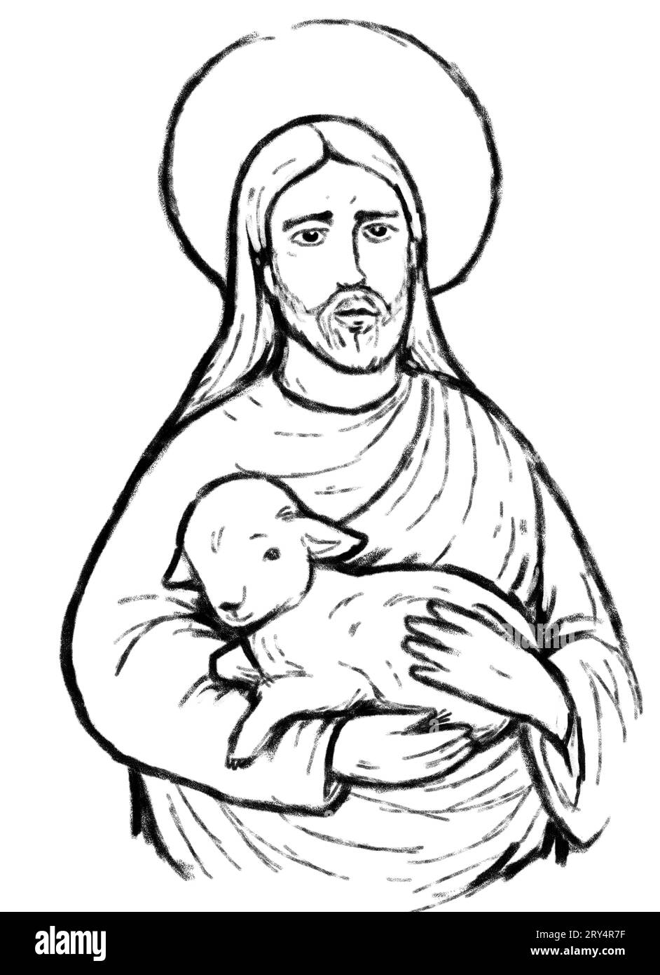 calmar a jesús mesías y la resurrección con la ilustración de fondo de