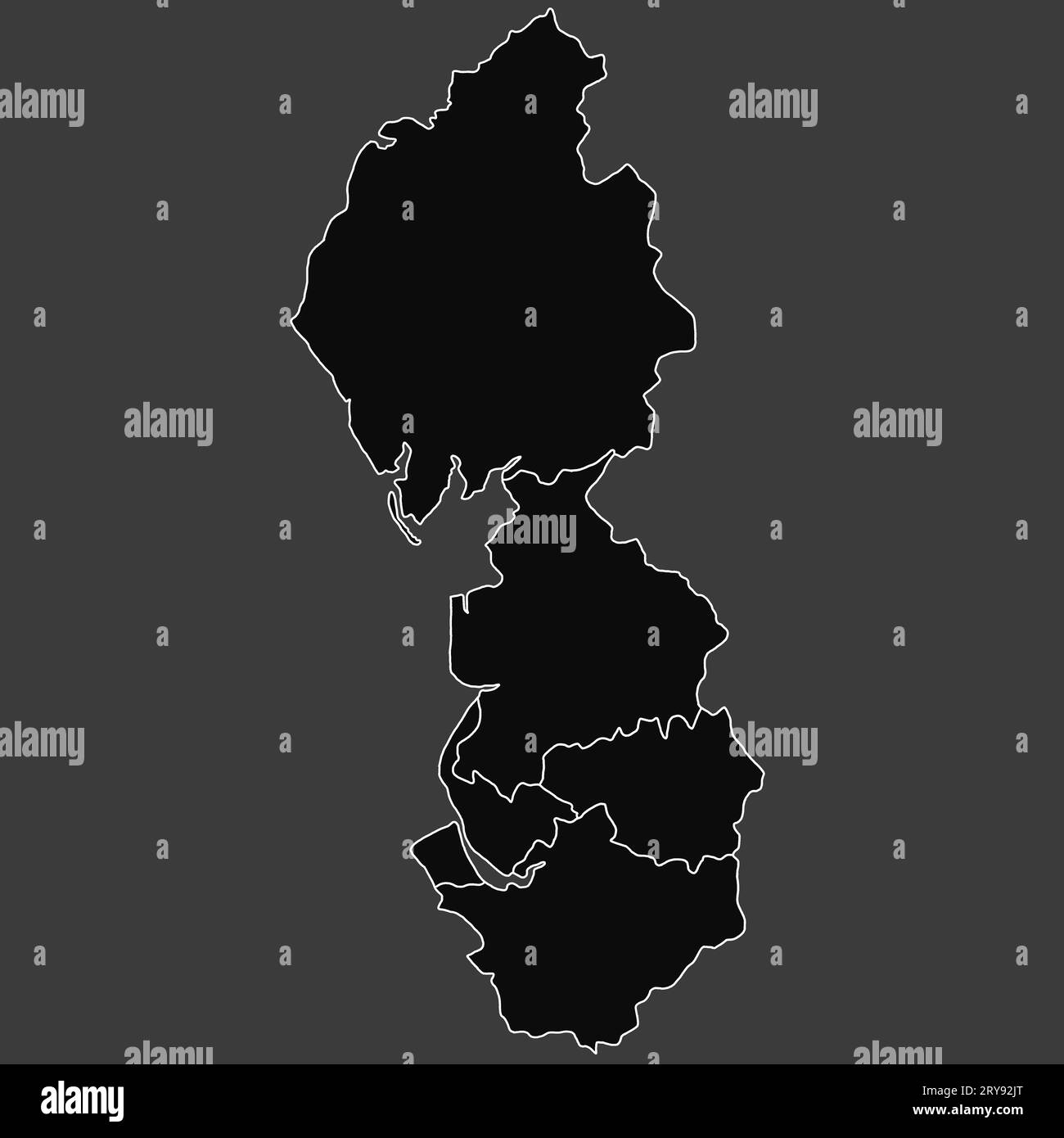Mapa En Blanco De Los Estados Del Oeste