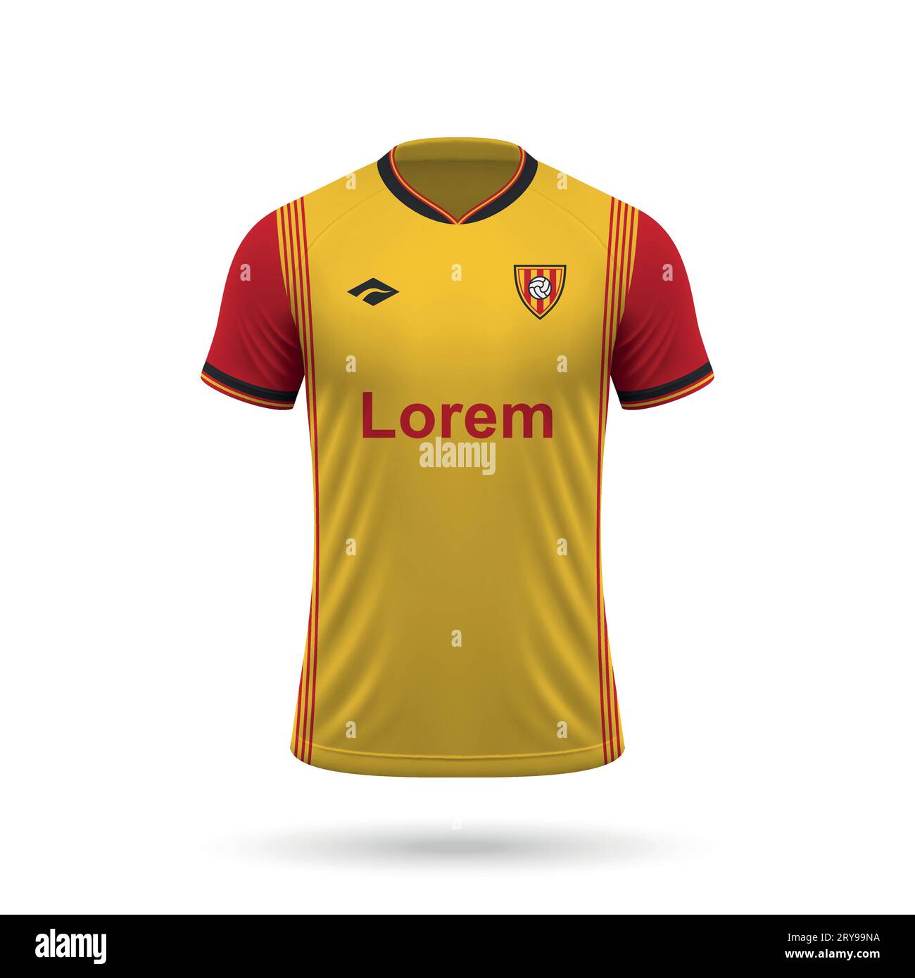 Camiseta de fútbol realista atlético de madrid, plantilla de camiseta para  el kit de fútbol 2023