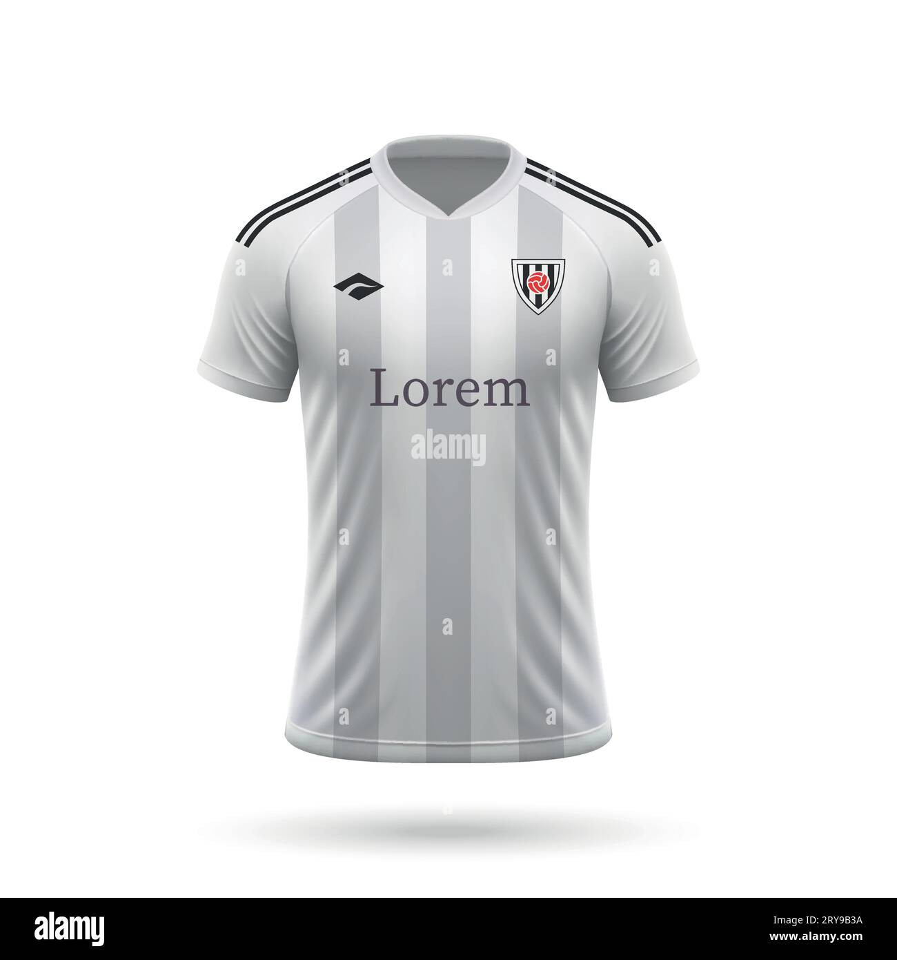 Camiseta de fútbol realista atlético de madrid, plantilla de camiseta para  el kit de fútbol 2023