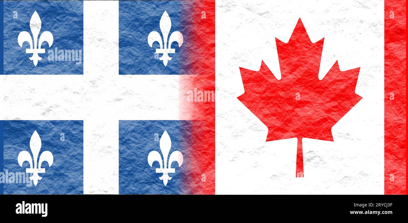 Relación política, Canadá y Quebec Foto de stock