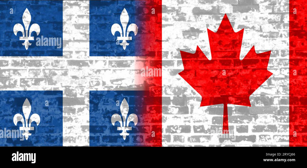 Relación política, Canadá y Quebec Foto de stock