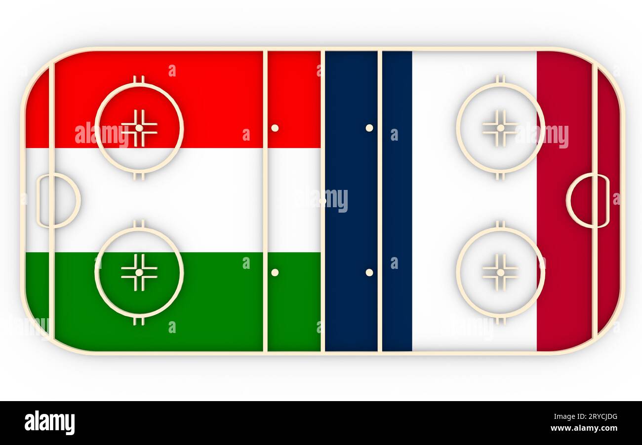 Hungría vs Francia. Competición de hockey sobre hielo 2016 Foto de stock