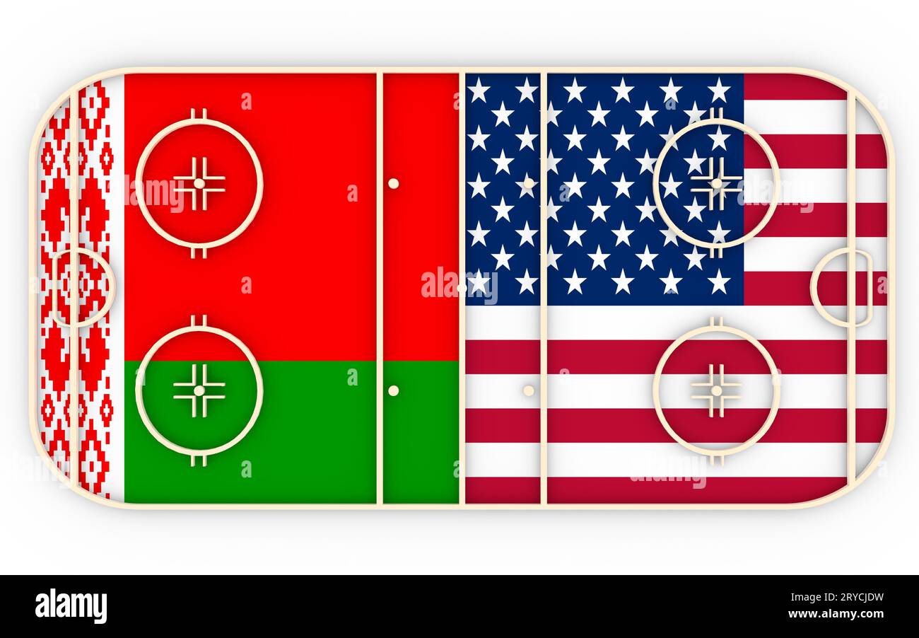 Bielorrusia vs Estados Unidos. Competición de hockey sobre hielo 2016 Foto de stock