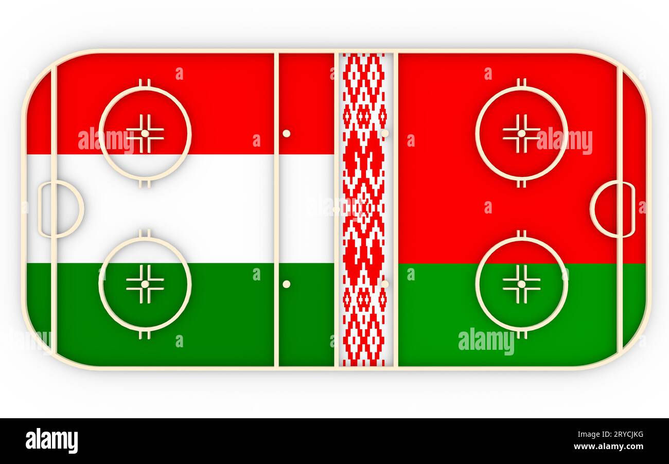 Hungría vs Bielorrusia. Competición de hockey sobre hielo 2016 Foto de stock