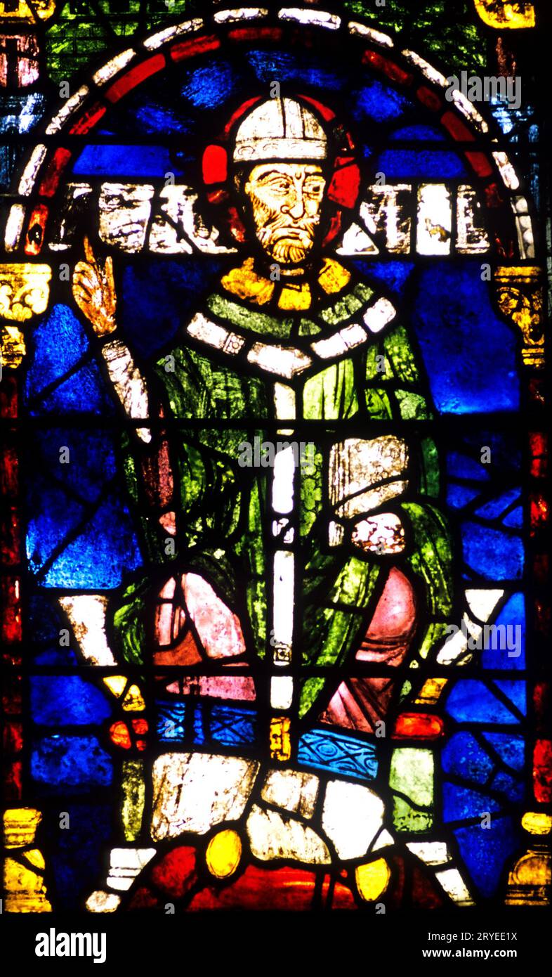 Thomas Becket, vidriera, medieval, Canterbury Cathedral, Kent, Inglaterra, Reino Unido Foto de stock