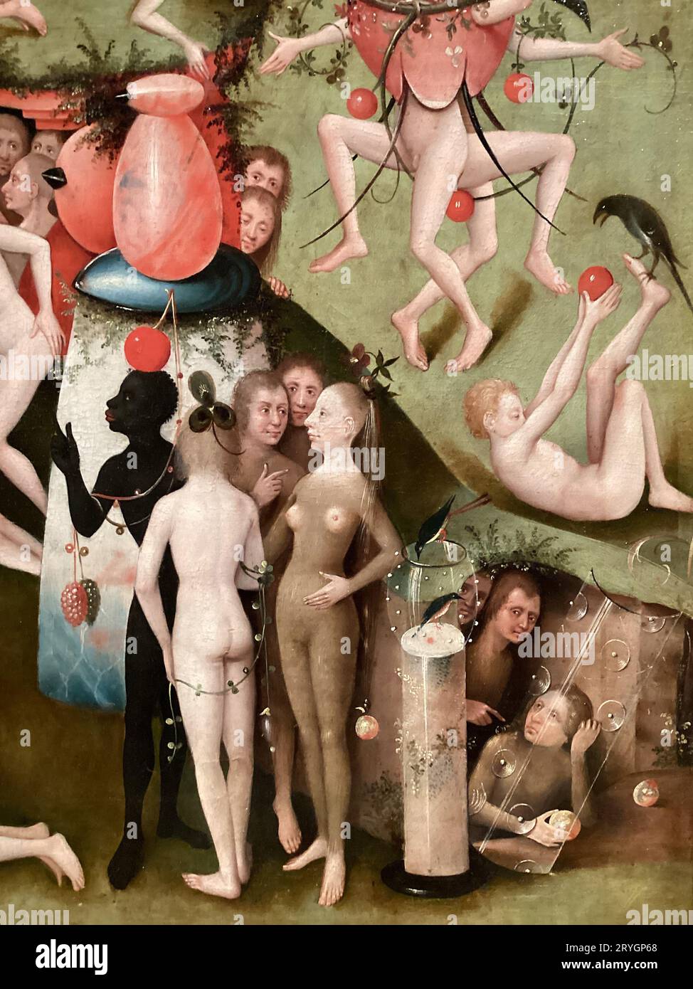 Detalle de la pintura del Paraíso por Hieronymus Bosch Foto de stock