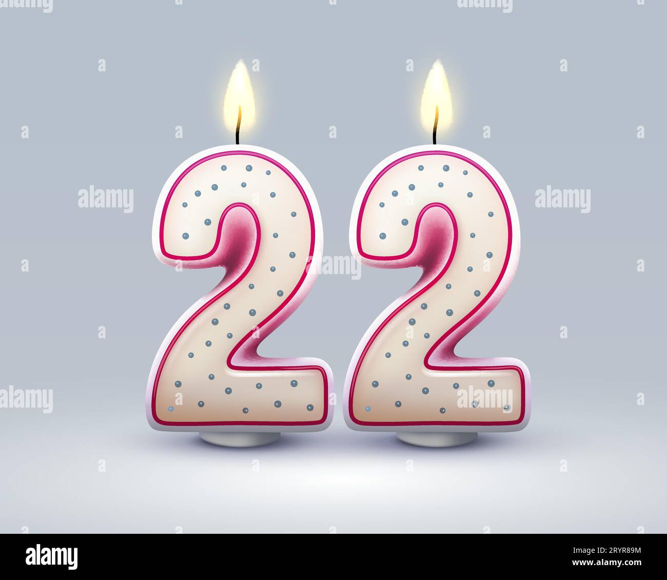 Felices años de cumpleaños. 22 aniversario del cumpleaños, Candle en forma  de números. Ilustración vectorial Imagen Vector de stock - Alamy