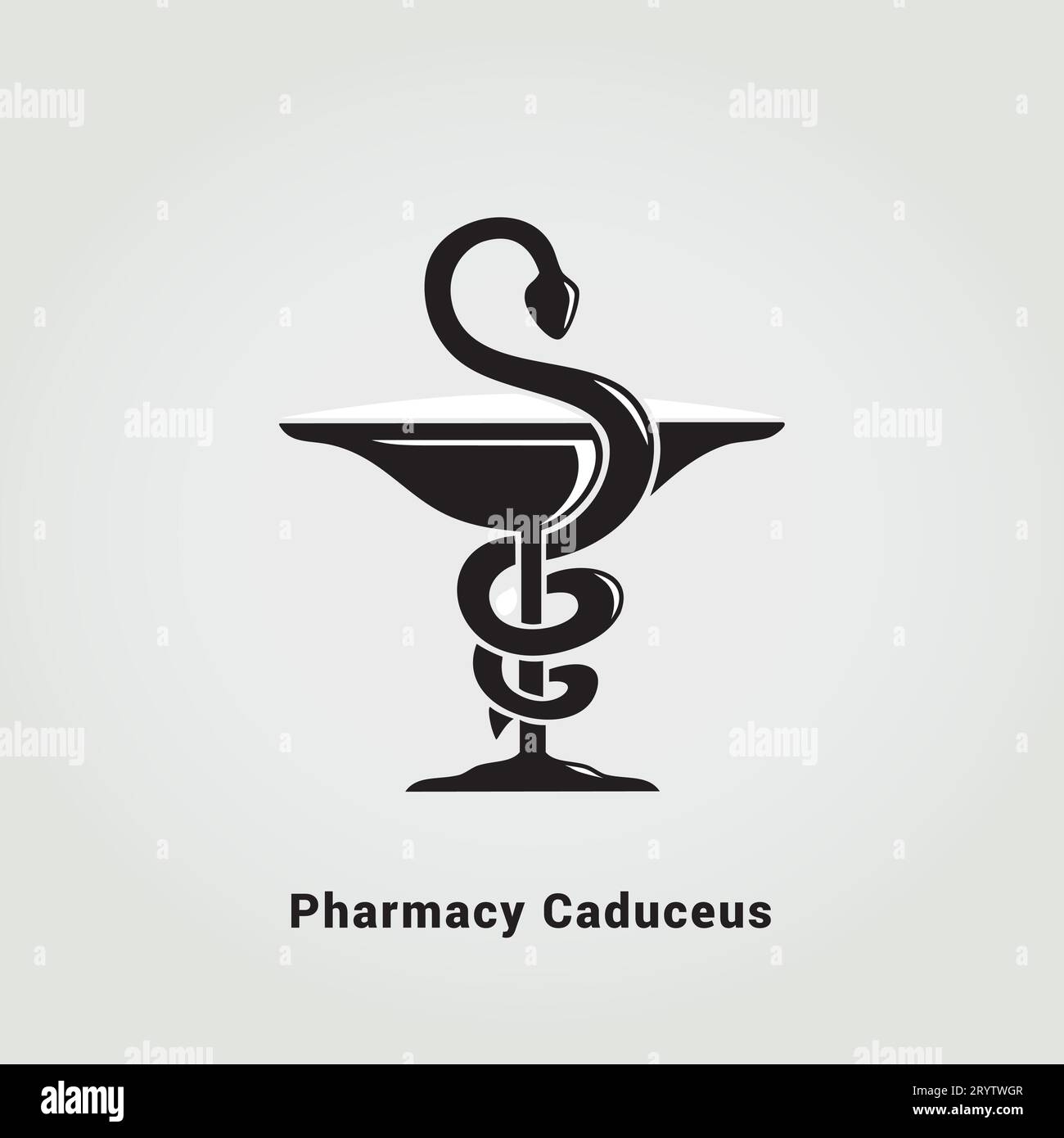 Farmacia Caduceus Símbolo Icono Diseño de Salud Médica Clínica Cuidado Médico Hospital Industria Serpiente Símbolo Ilustración Vector Diseño Marca Varios Colores Ilustración del Vector