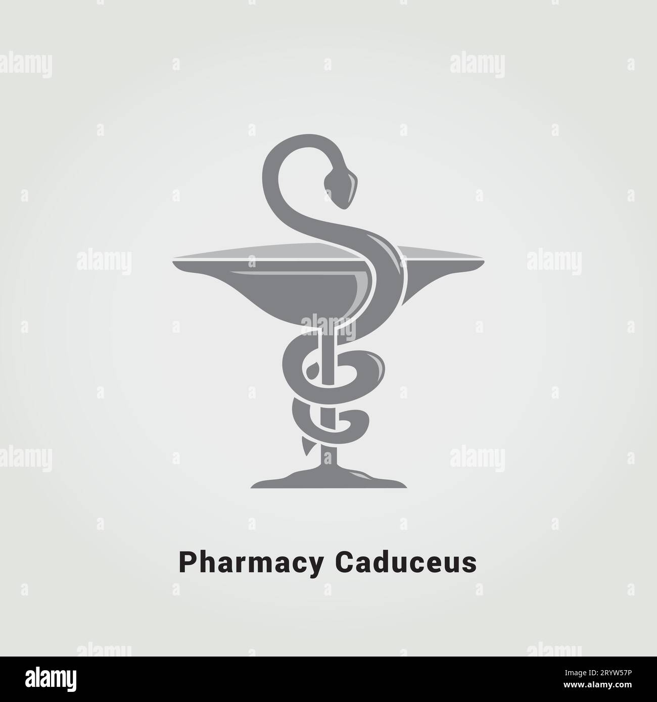 Farmacia Caduceus Símbolo Icono Diseño de Salud Médica Clínica Cuidado Médico Hospital Industria Serpiente Símbolo Ilustración Vector Diseño Marca Varios Colores Ilustración del Vector