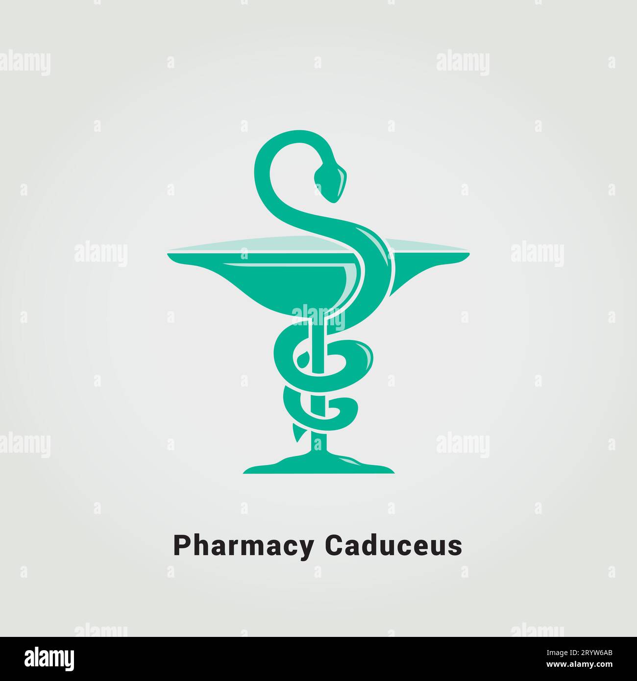 Farmacia Caduceus Símbolo Icono Diseño de Salud Médica Clínica Cuidado Médico Hospital Industria Serpiente Símbolo Ilustración Vector Diseño Marca Varios Colores Ilustración del Vector