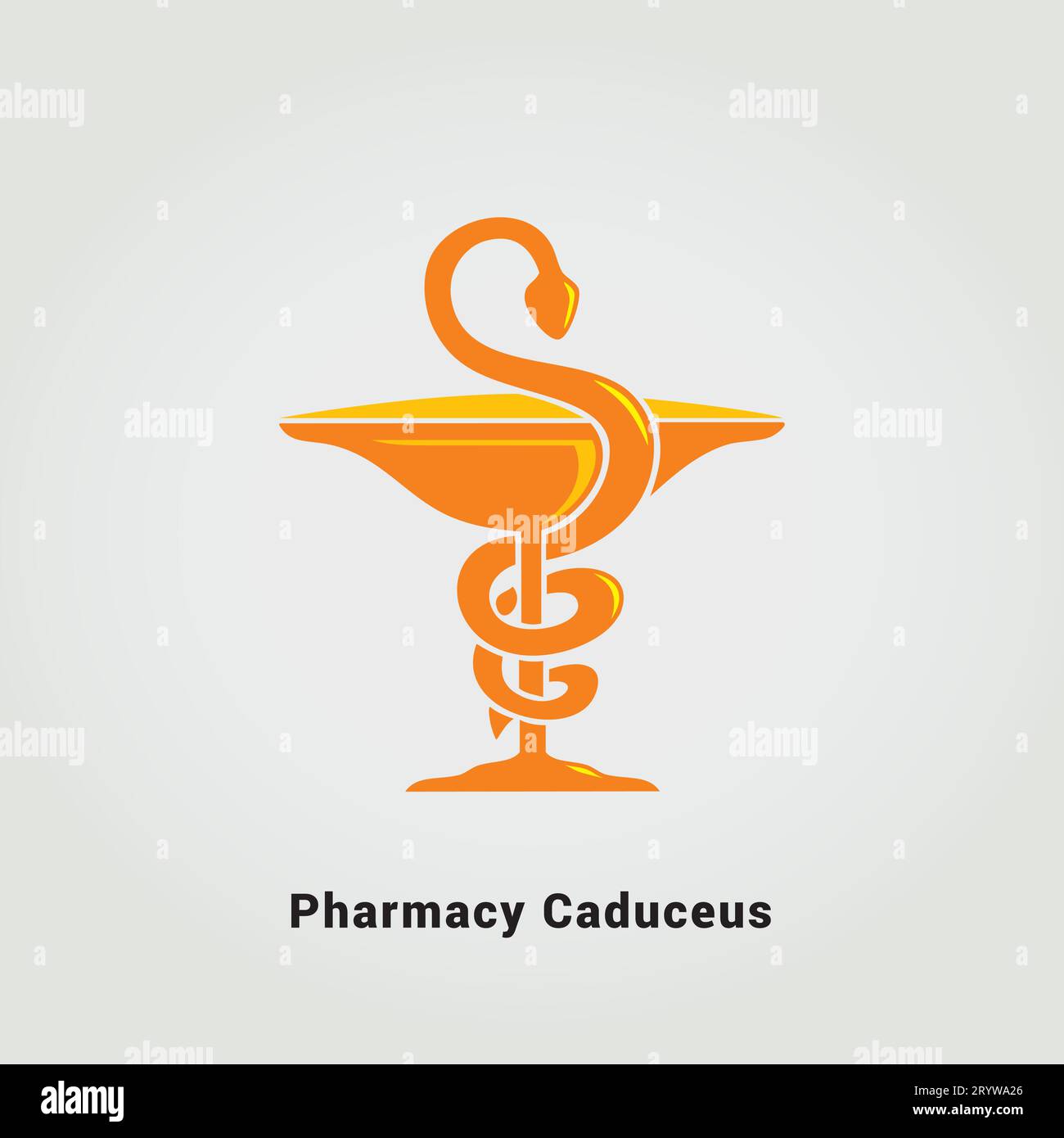 Farmacia Caduceus Símbolo Icono Diseño de Salud Médica Clínica Cuidado Médico Hospital Industria Serpiente Símbolo Ilustración Vector Diseño Marca Varios Colores Ilustración del Vector