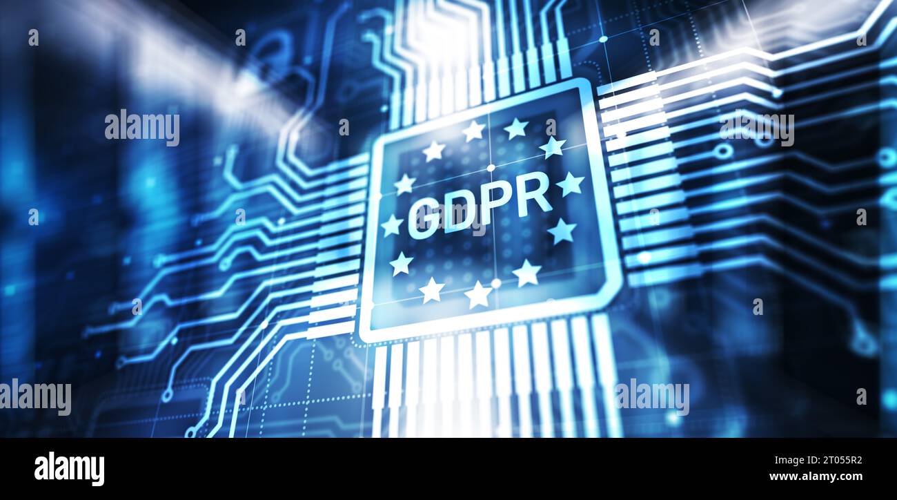 Normativa de protección de datos GDPR Ley europea Cumplimiento de la seguridad cibernética. Foto de stock
