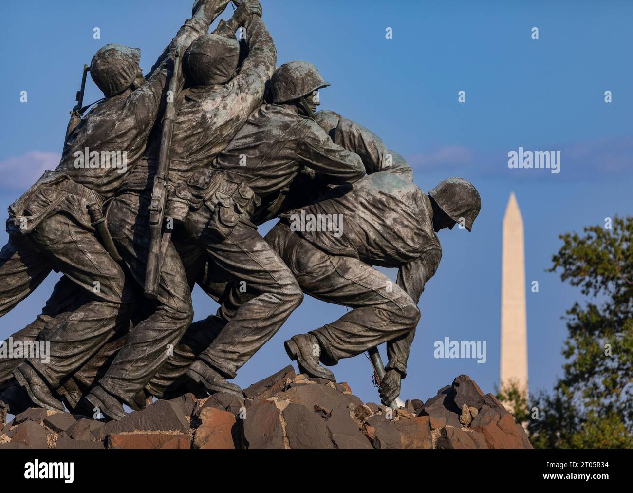 ROSSLYN, ARLINGTON, VIRGINIA, EE.UU. - Detalle del Memorial de Guerra del Cuerpo de Infantería de Marina de los Estados Unidos Iwo Jima. Foto de stock