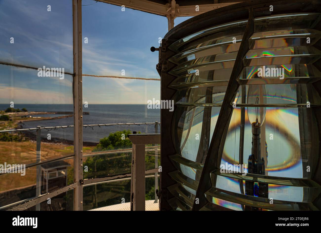 faro, linterna (faro), Smygehuk FYR, Skane, sur de Suecia Foto de stock