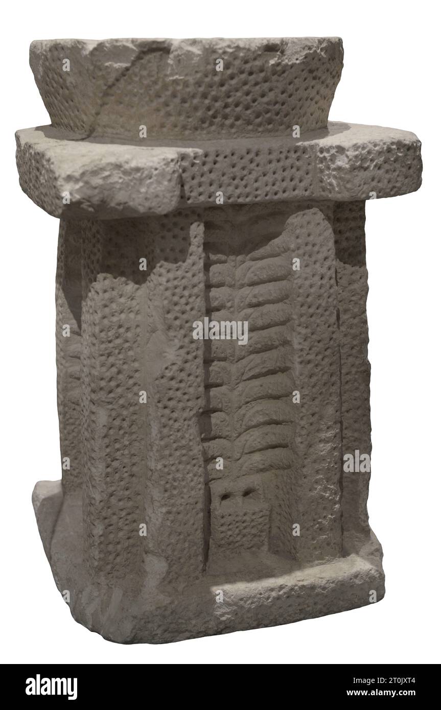 Altar de piedra. Desde Hagar Qim, Malta. Período del Templo (3600 aC a 2500 aC). Museo Nacional de Arqueología. La Valeta. Malta. Foto de stock