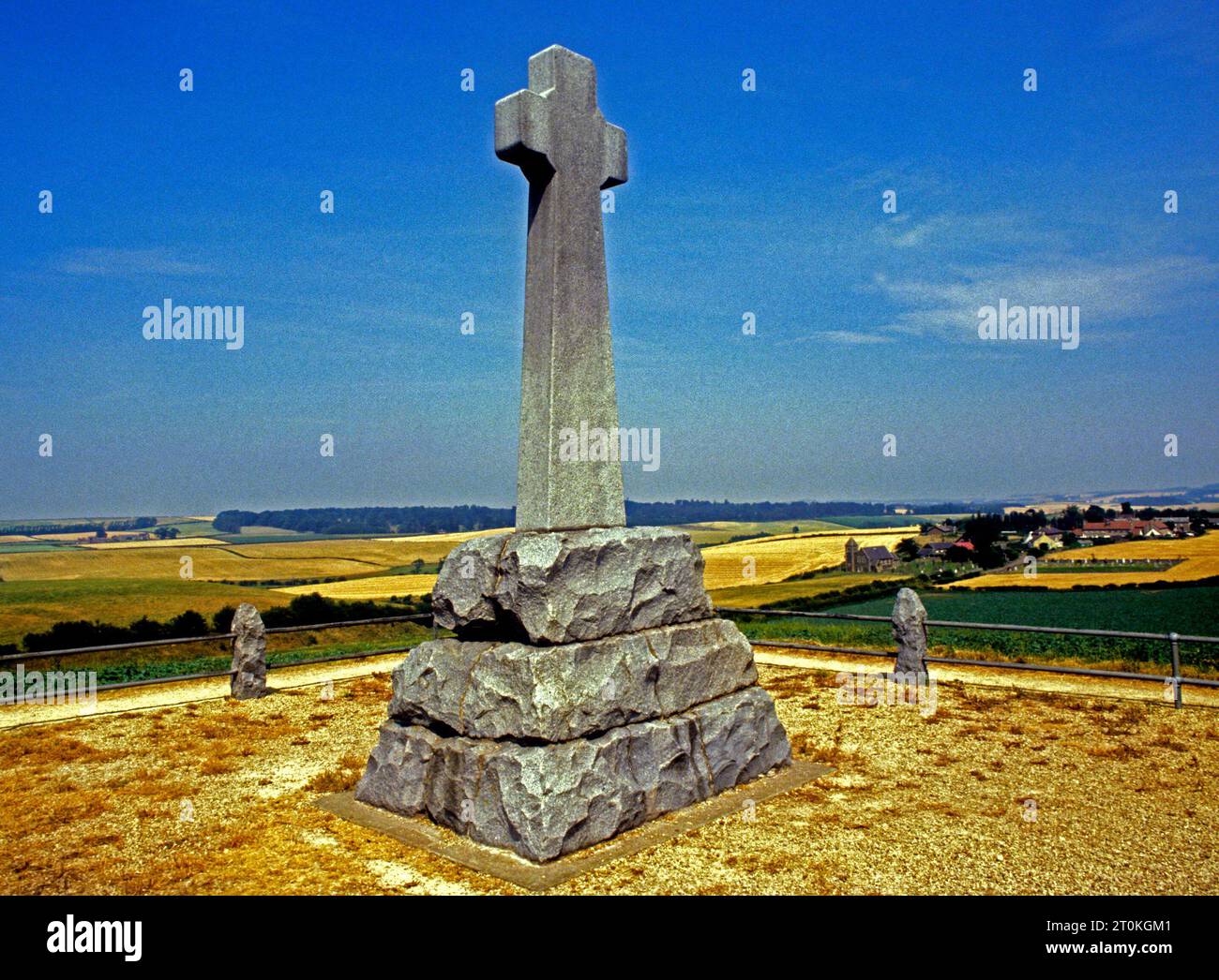Monumento conmemorativo del campo de batalla Flodden, Branxton, Northumberland, Inglaterra, Reino Unido Foto de stock