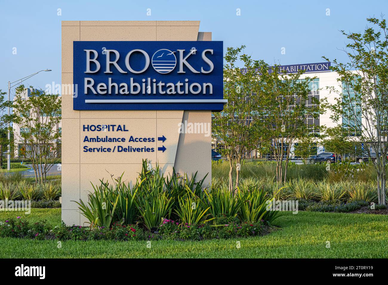 Rehabilitación de Brooks (que ofrece terapia física, ocupacional y del habla) en Bartram Park en Jacksonville, Florida. (EE.UU.) Foto de stock