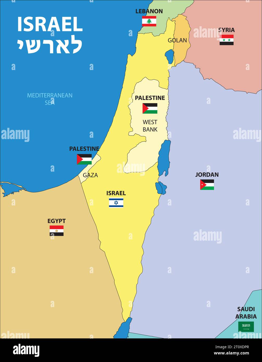 Mapa De Israel Y Palestina Oriente Medio Ilustración Vectorial Imagen Vector De Stock Alamy 5615