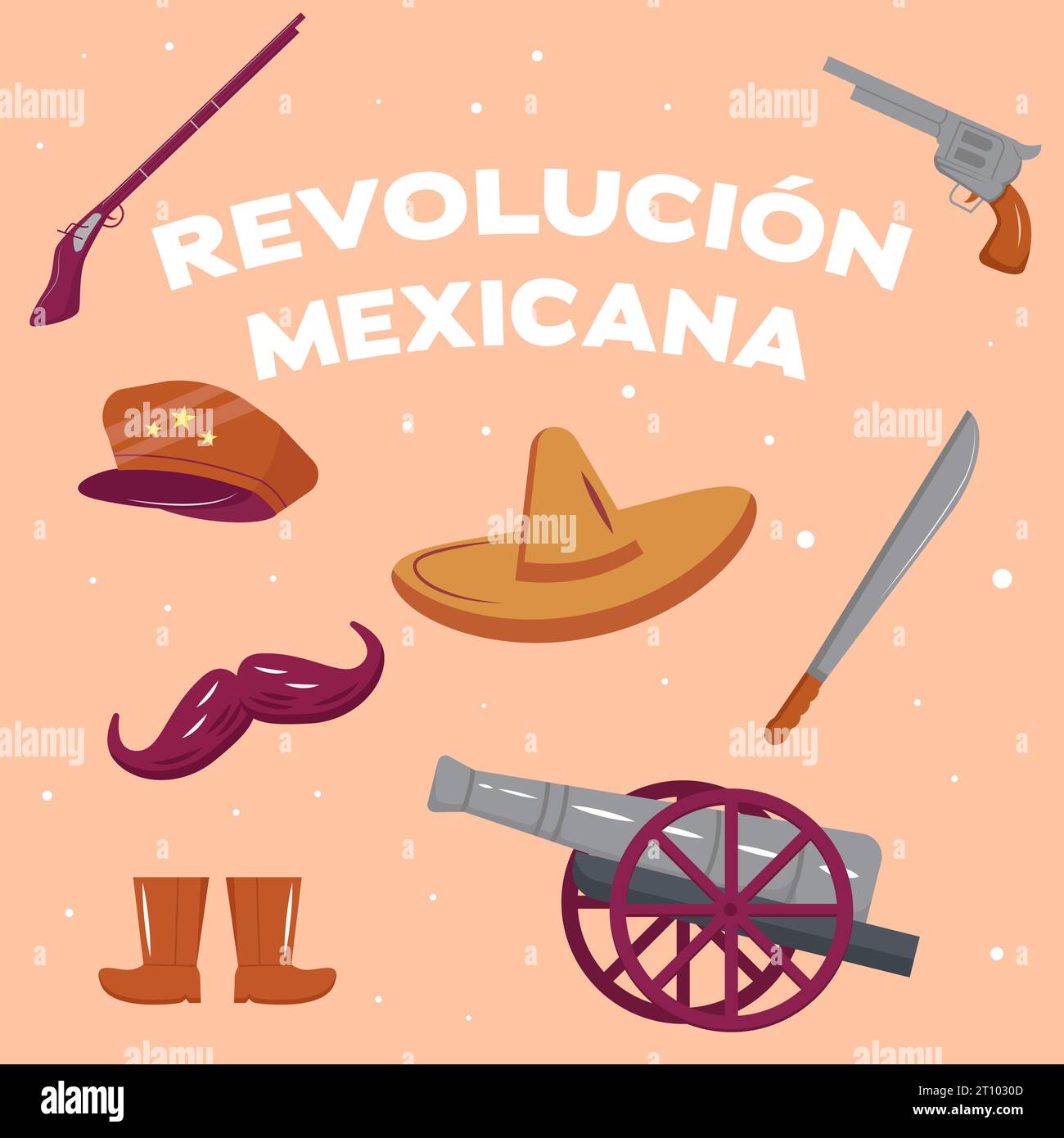 vector de diseño plano revolución mexicana ilustración Ilustración del Vector