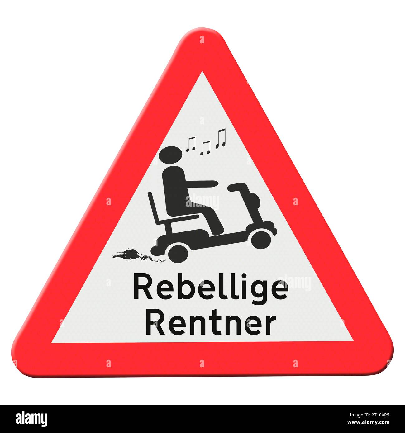 Warnung bord Mobility Scooter - Rentner barato. Deutsche Animation verfügbar Señal de advertencia - personas mayores con actitud alemana. Crédito: Imago/Alamy Live News Foto de stock