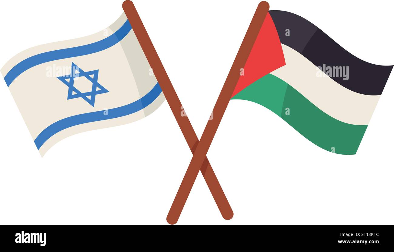 banderas de israel y palestina en los polos Imagen Vector de stock Alamy
