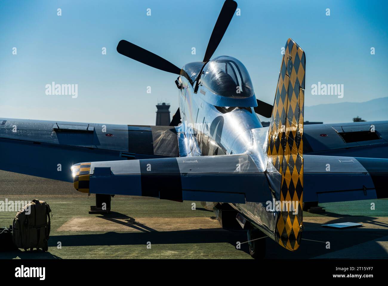 P51 Mustang en el espectáculo aéreo Foto de stock