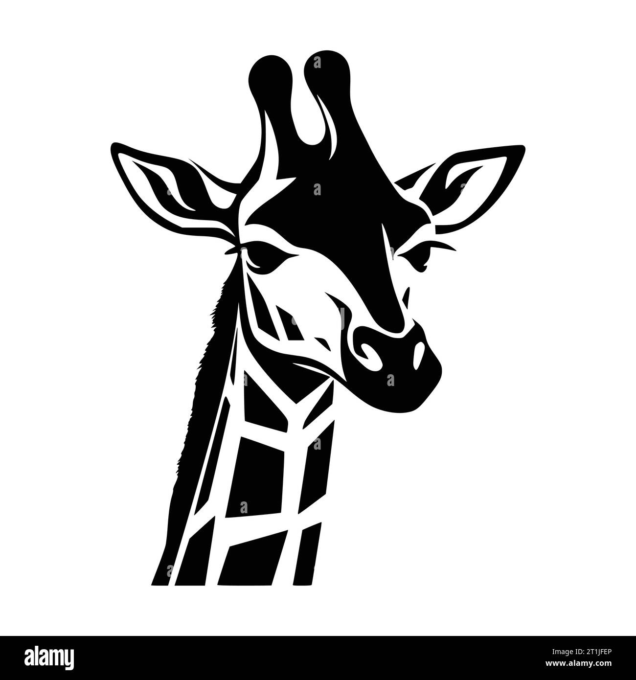 ilustración de cabeza de animal salvaje mamífero de jirafa para logotipo o símbolo Ilustración del Vector