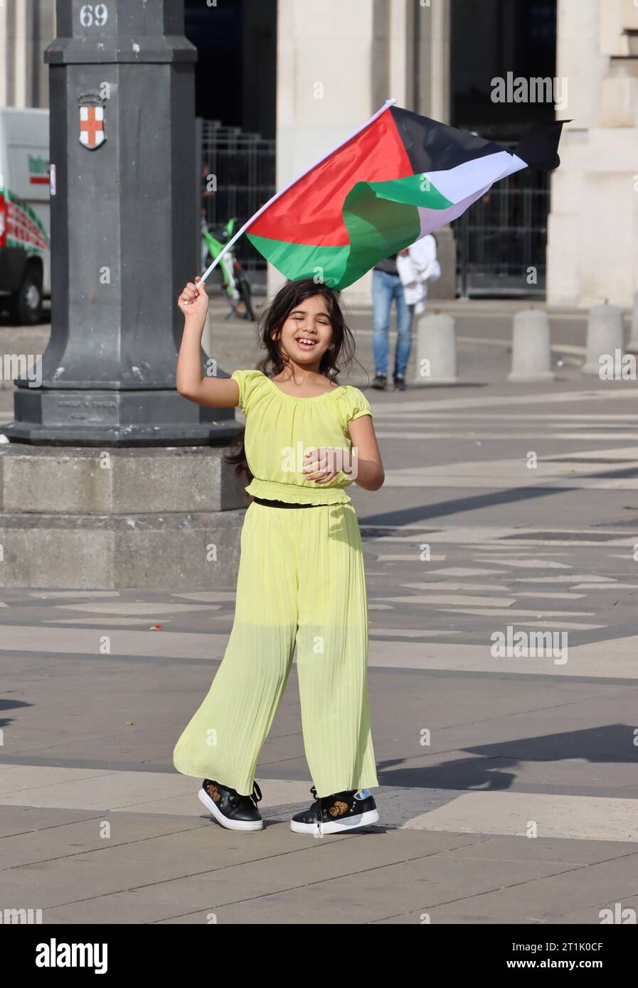 Palestina libre en Milán Foto de stock