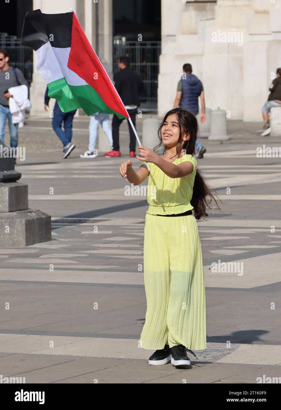 Palestina libre en Milán Foto de stock