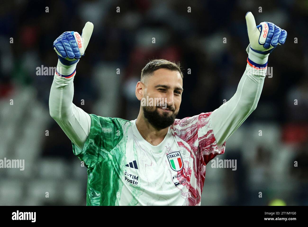 Bari, Italia. 14º de octubre de 2023. El italiano Gianluigi Donnarumma