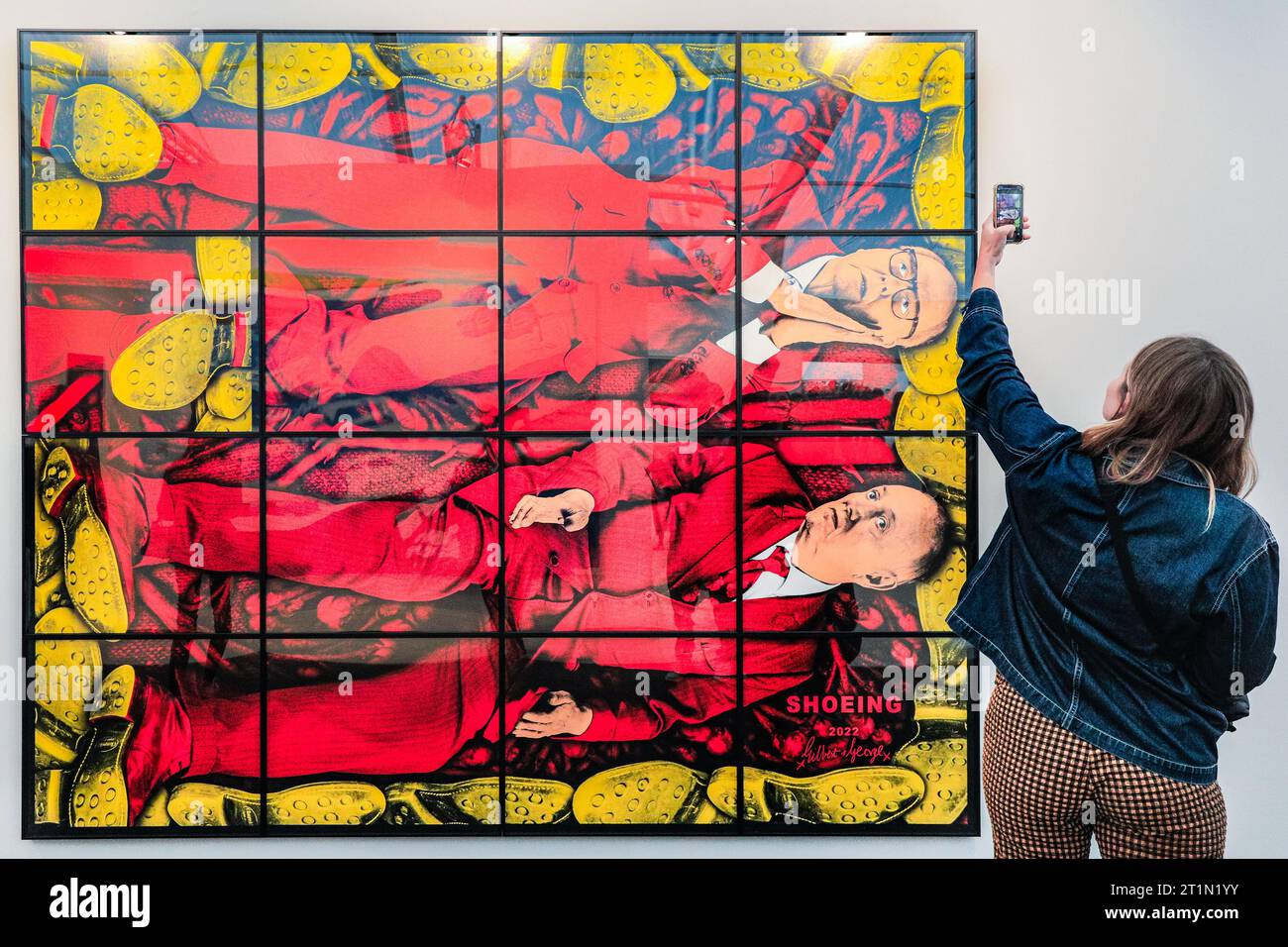 Londres, Reino Unido. 14º de octubre de 2023. Visitantes con 'Shoeing