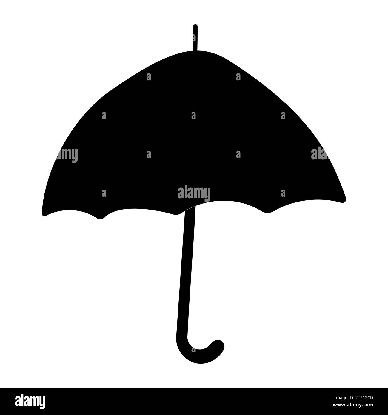 paraguas negro accesorio abierto muñeca chica icono Ilustración del Vector
