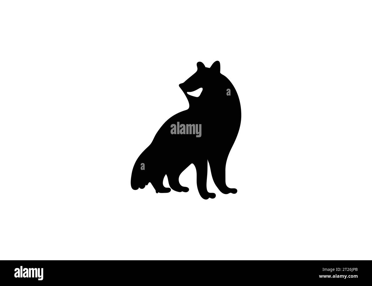 Estilo minimalista diseño de ilustración de icono de lobo ártico Ilustración del Vector