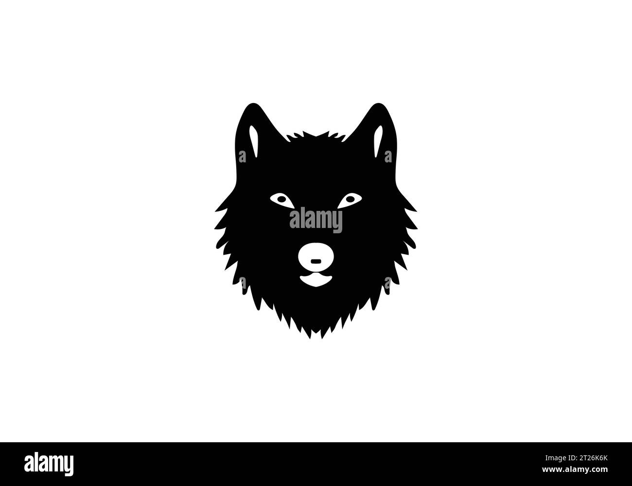 Estilo minimalista diseño de ilustración de icono de lobo ártico Ilustración del Vector
