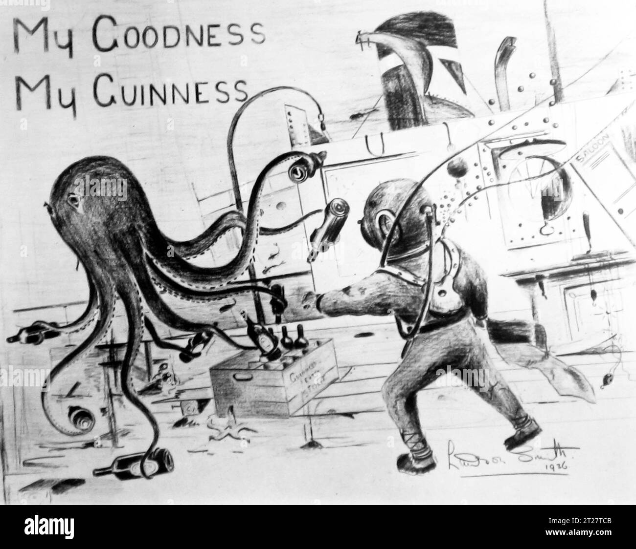 Anuncio de Guinness, posiblemente en los años treinta Foto de stock