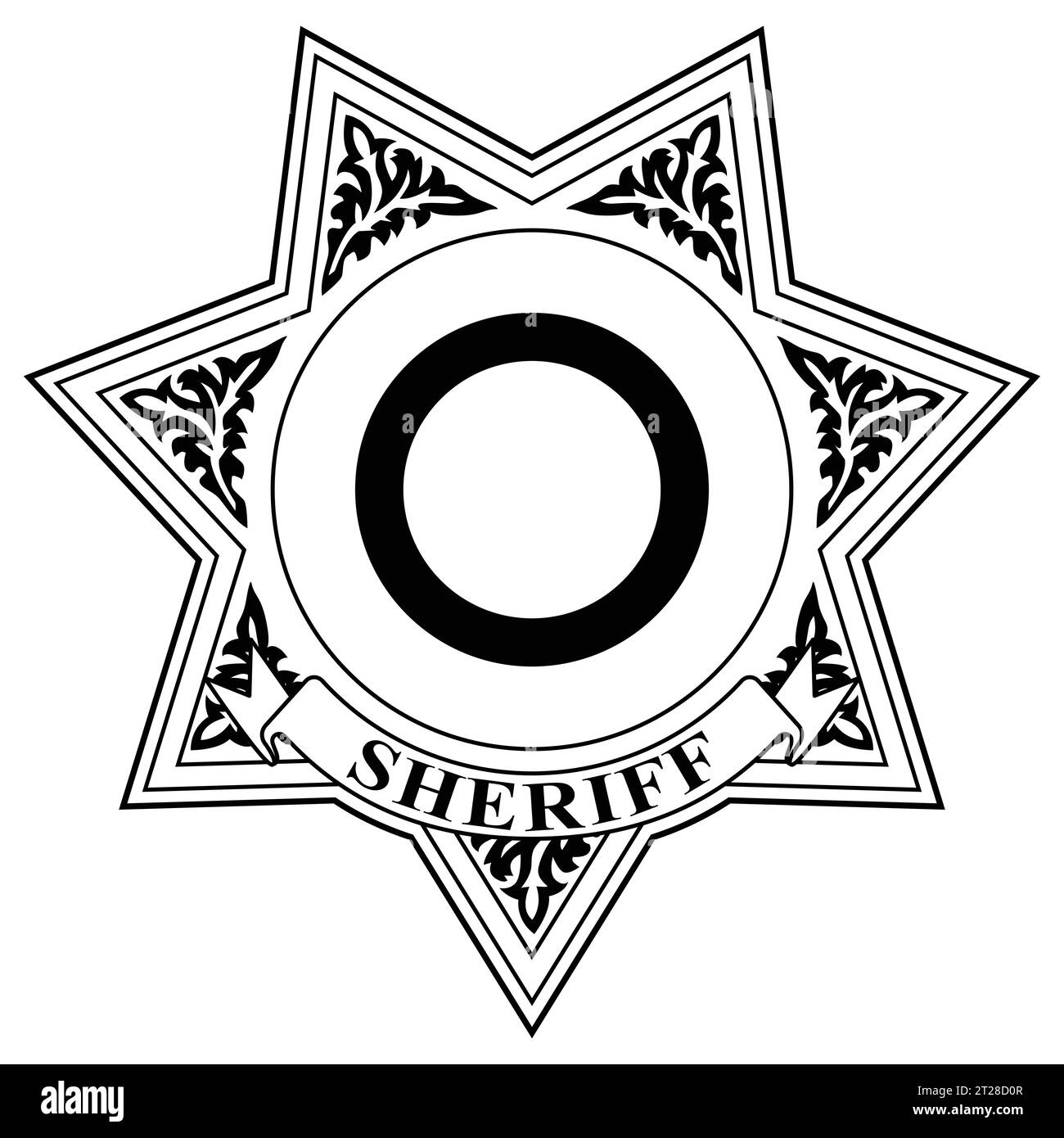 Una linda gorra de policía con un símbolo de sheriff dorado y una estrella  ilustración vectorial en dibujos animados
