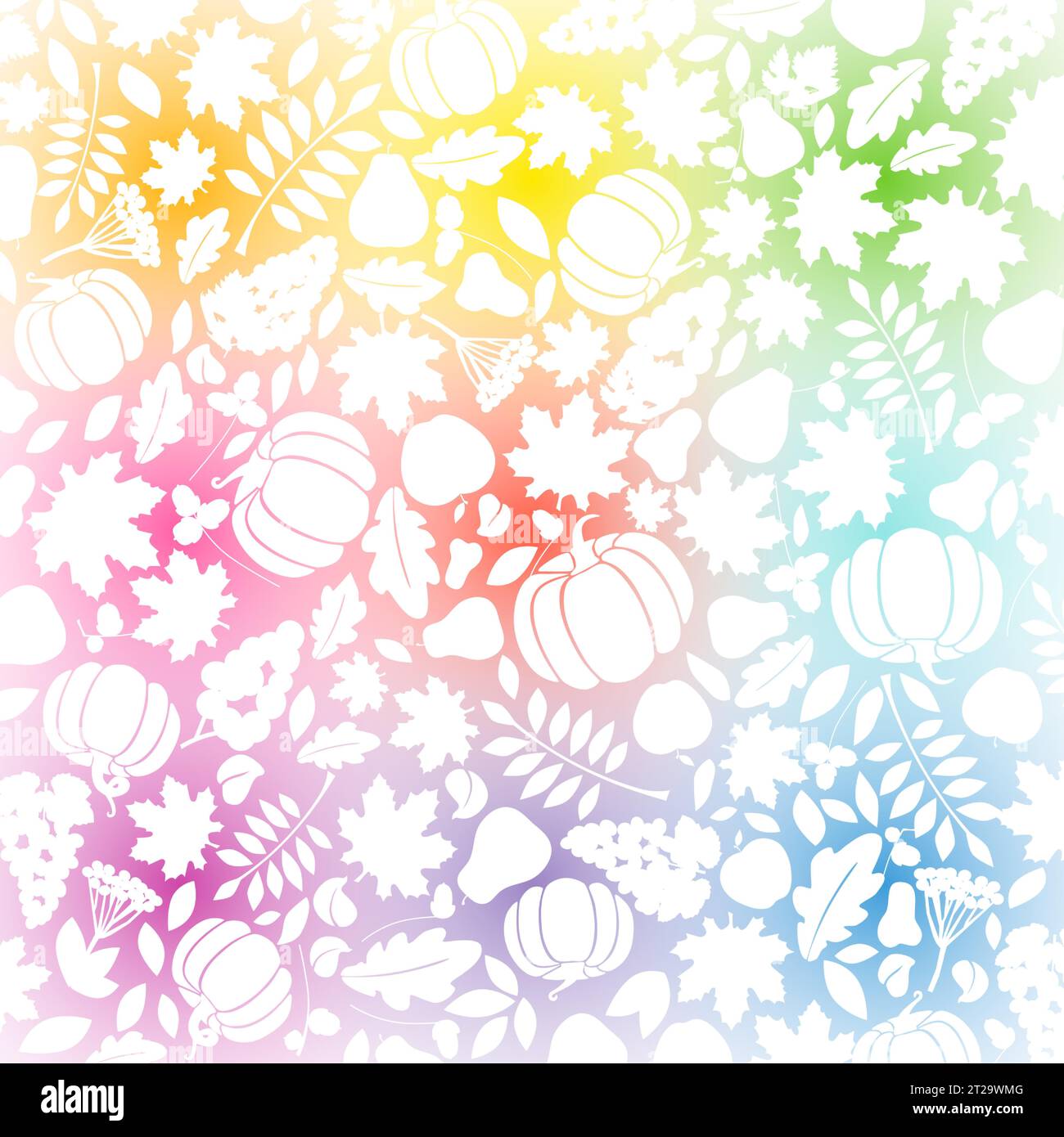 Fondo de cosecha. Diseño plano. Concepto de encaje. Patrón de otoño. Textura blanca con elementos de fruta de otoño. Fondo colorido. Adorno floral. Creativo Ilustración del Vector