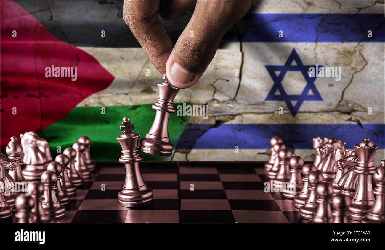 Palestina Vs Israel Conflicto Concepto En Tablero De Ajedrez Guerra Entre Israel Y Palestina 9351