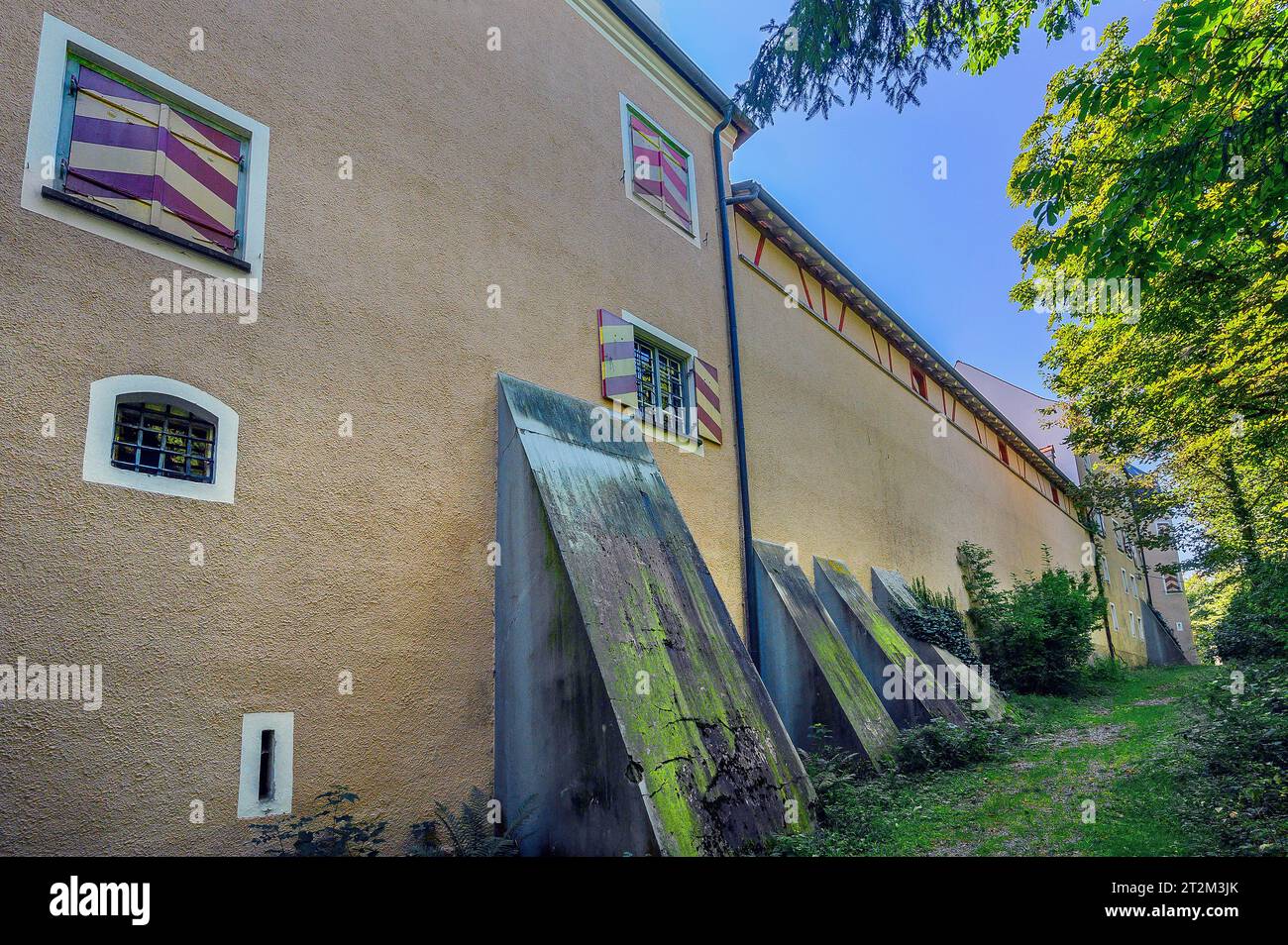 Muro exterior, Castillo de Kronburg, Allgaeu, Baviera, Alemania Foto de stock