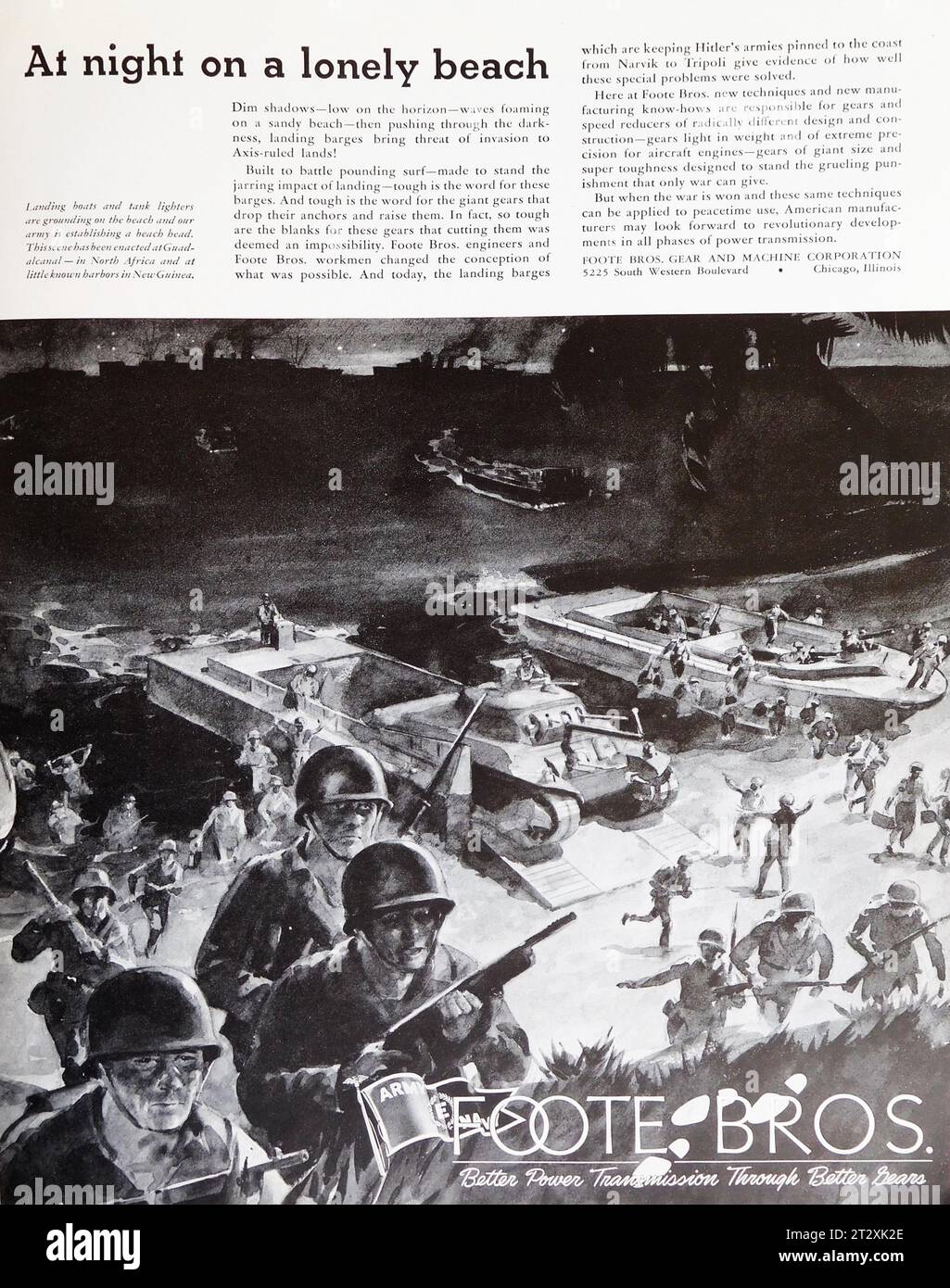 Barcos de desembarco y encendedores de tanques haciendo desembarco en