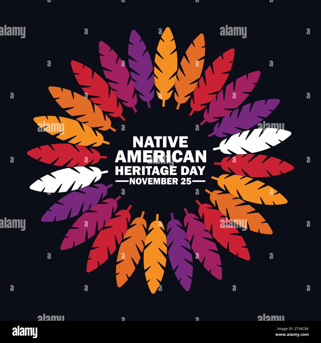 Día de la Herencia Nativa Americana. Ilustración vectorial. Noviembre de 25. Conveniente para la tarjeta de felicitación, cartel y banner Ilustración del Vector