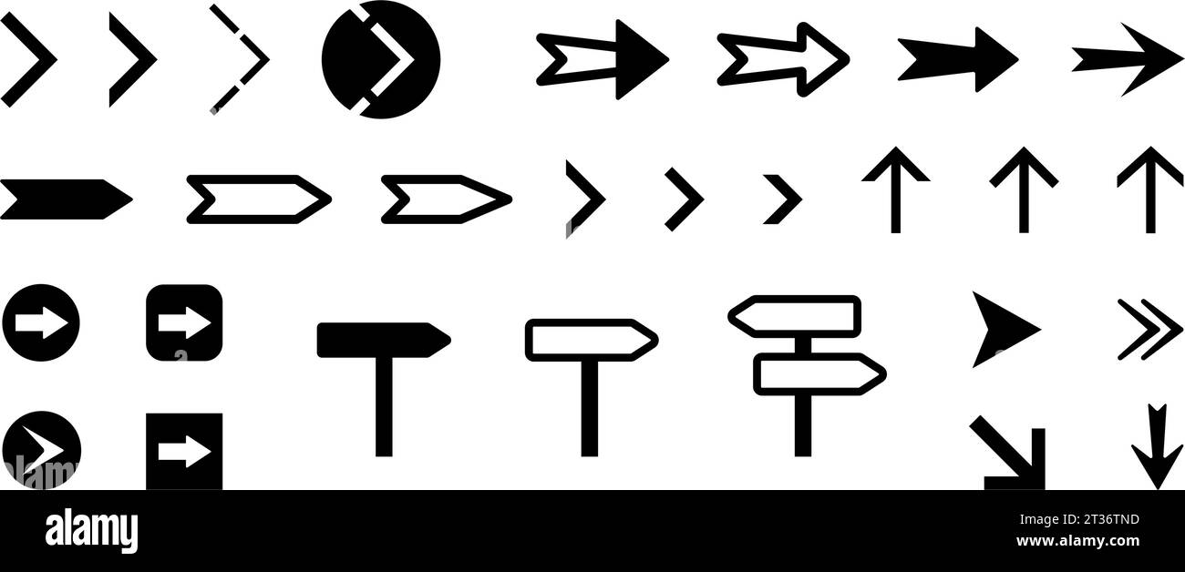 Conjunto de iconos de flecha direccional. Ilustración vectorial Ilustración del Vector