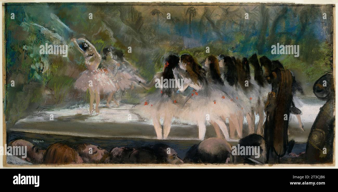 Ballet en la Ópera de París. A cargo de Edgar Degas. 1877. Foto de stock