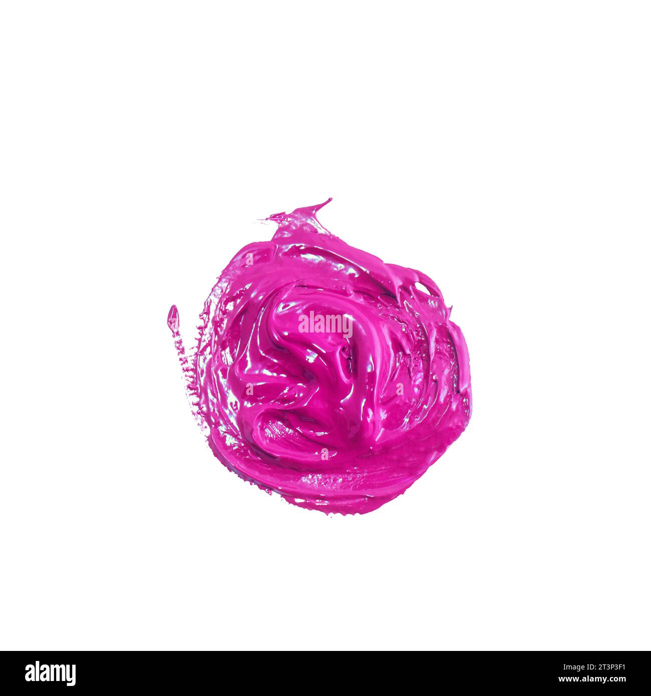una gota de color rosa acrílico sobre un fondo trasnparent Foto de stock