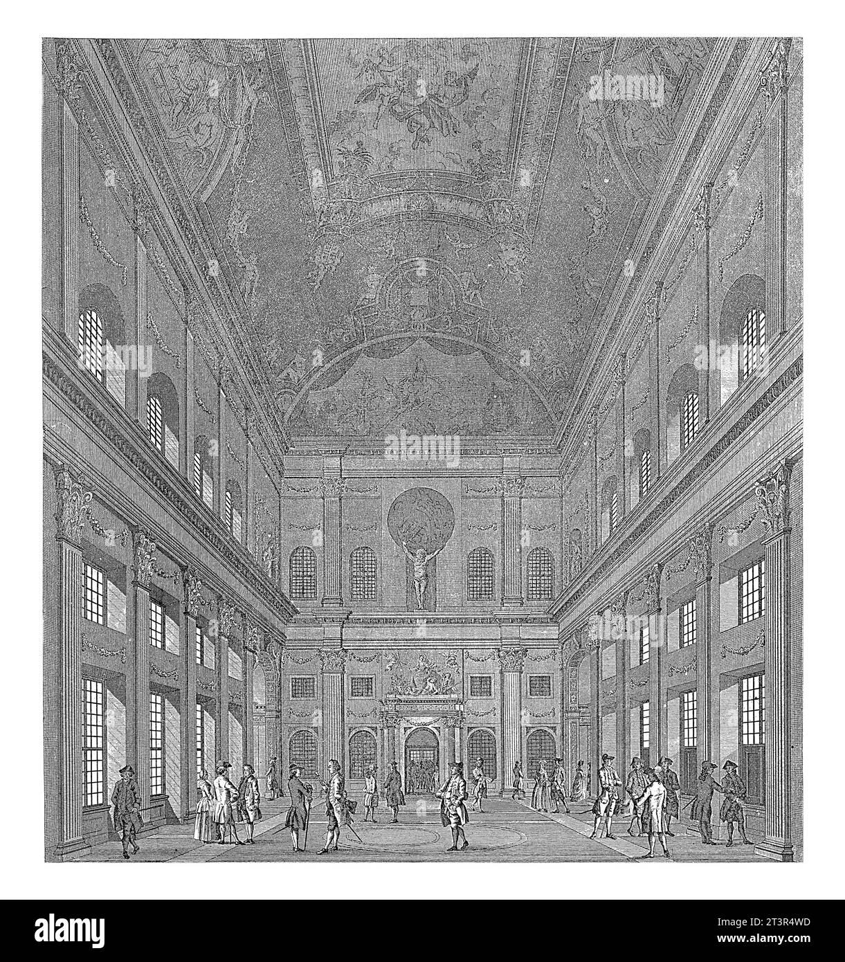 Lado oeste de la Sala Cívica en el Palacio Real en la Plaza Dam, Cornelis Bogerts, después de Hendrik Keun, 1808 - 1834 el lado oeste de la Sala Cívica en Th Foto de stock