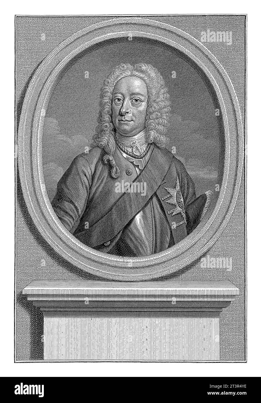 Retrato del rey Jorge I de Gran Bretaña, Pieter Tanje, después de Juan Faber (II), 1752 Retrato de Jorge I, rey de Gran Bretaña y elector de Hanov Foto de stock