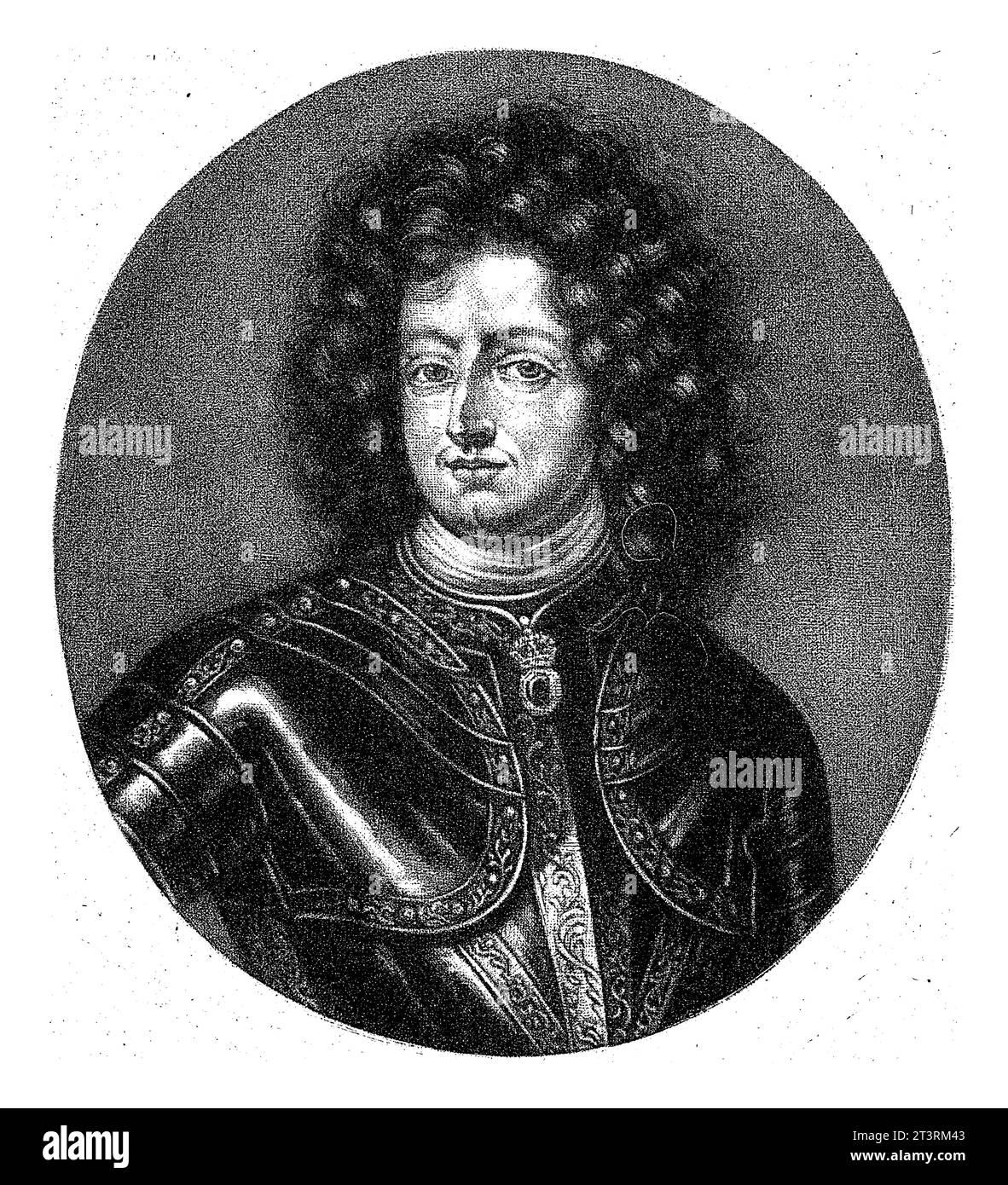 Retrato de Carlos XI, rey de Suecia, Pieter Schenk (I), 1670 - 1713 Foto de stock