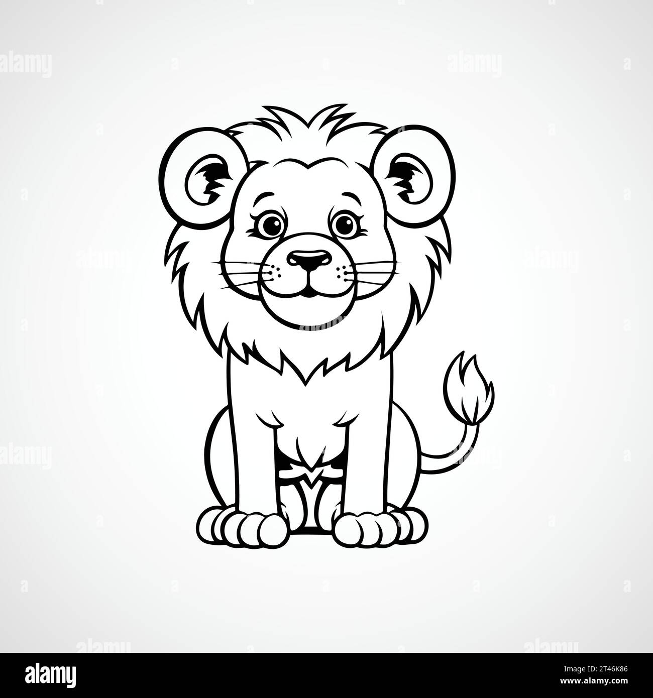 Vector león plantilla de ilustración de dibujos animados Ilustración del Vector