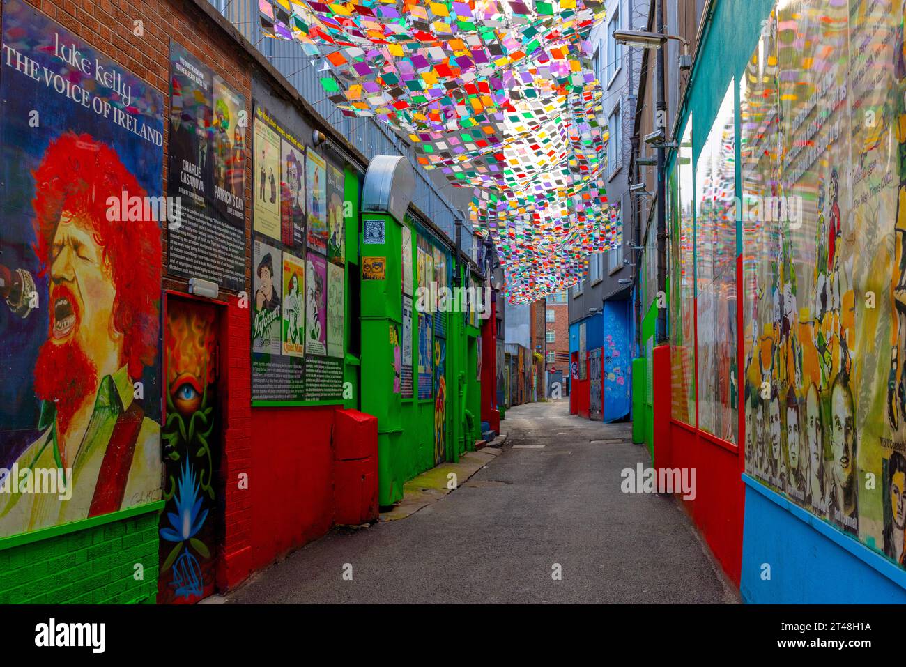 The Icon Walk es una instalación de arte pública gratuita y al aire libre en Dublín, Irlanda, que celebra la cultura y el patrimonio irlandeses a través del arte callejero Foto de stock